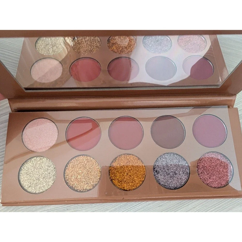 TRENDBEAUTY Glitter Rose Gold Eyeshadow Palette Full Size 15 Shades New In Box